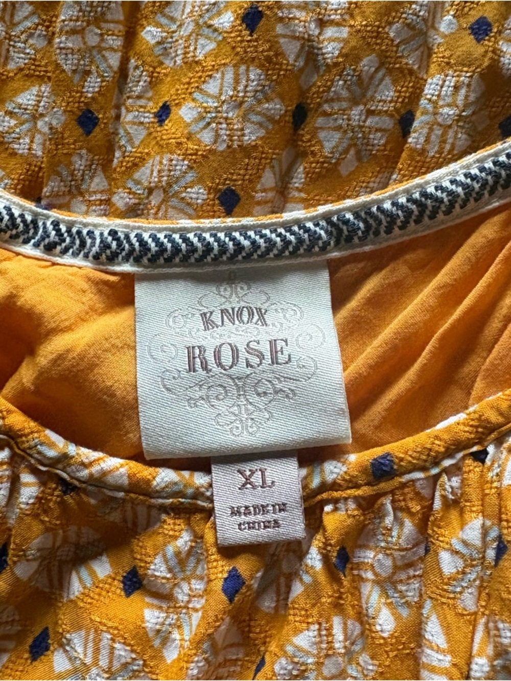 Knox Rose Yellow Floral Boho Top